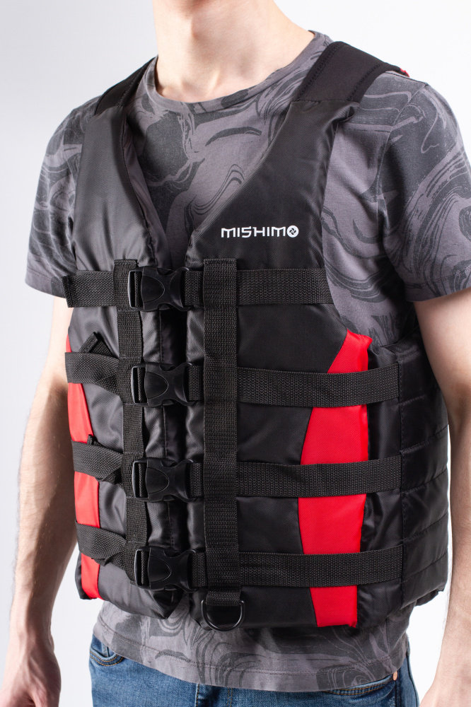 Жилет спасательный MISHIMO PRO Премиум качества Черно-красный в Хабаровске