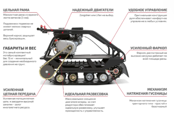 Мотобуксировщик НОРКА 380 MINI 9 л.с. в Хабаровске