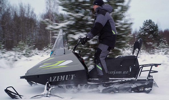 Миниснегоход Бурлак Азимут 24 л.с. , эл.запуск, реверс, тормоз гидравл, капот серый в Хабаровске