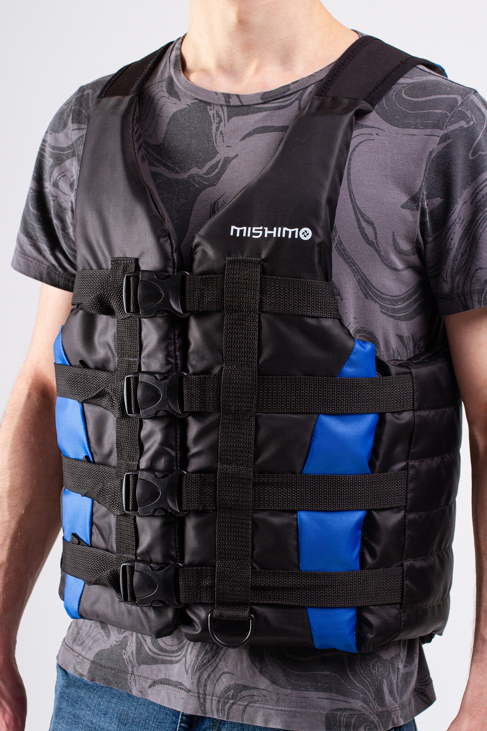 Жилет спасательный MISHIMO PRO Премиум качества Черно-синий в Хабаровске