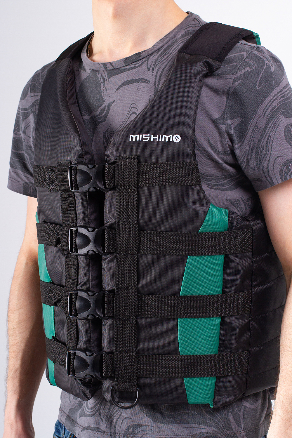 Жилет спасательный MISHIMO PRO Премиум качества Черно-зеленый в Хабаровске