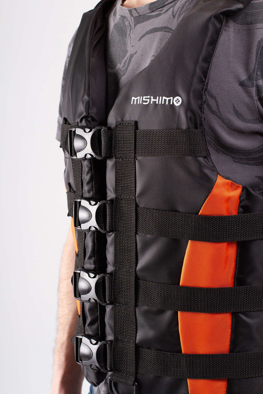 Жилет спасательный MISHIMO PRO Премиум качества Черно-оранжевый в Хабаровске