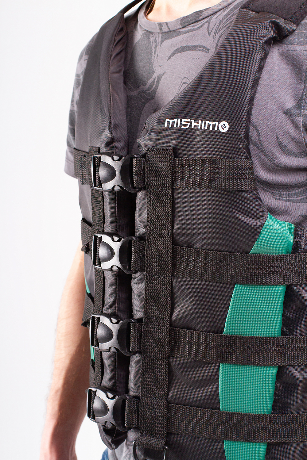 Жилет спасательный MISHIMO PRO Премиум качества Черно-зеленый в Хабаровске