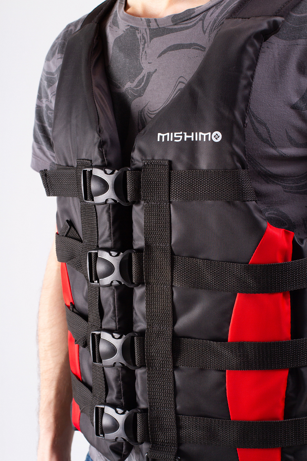Жилет спасательный MISHIMO PRO Премиум качества Черно-красный в Хабаровске